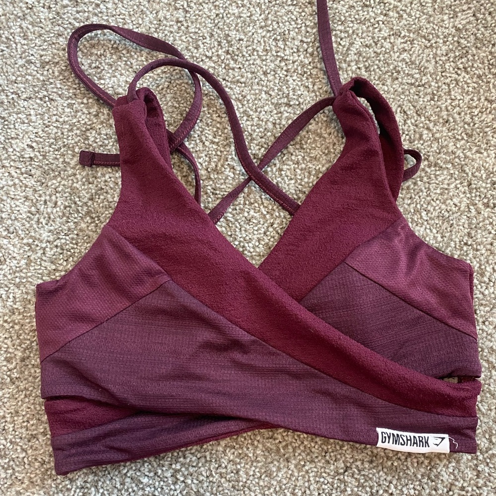 Gmyshark Wrap Sports Bra - Burgundy - Size Small